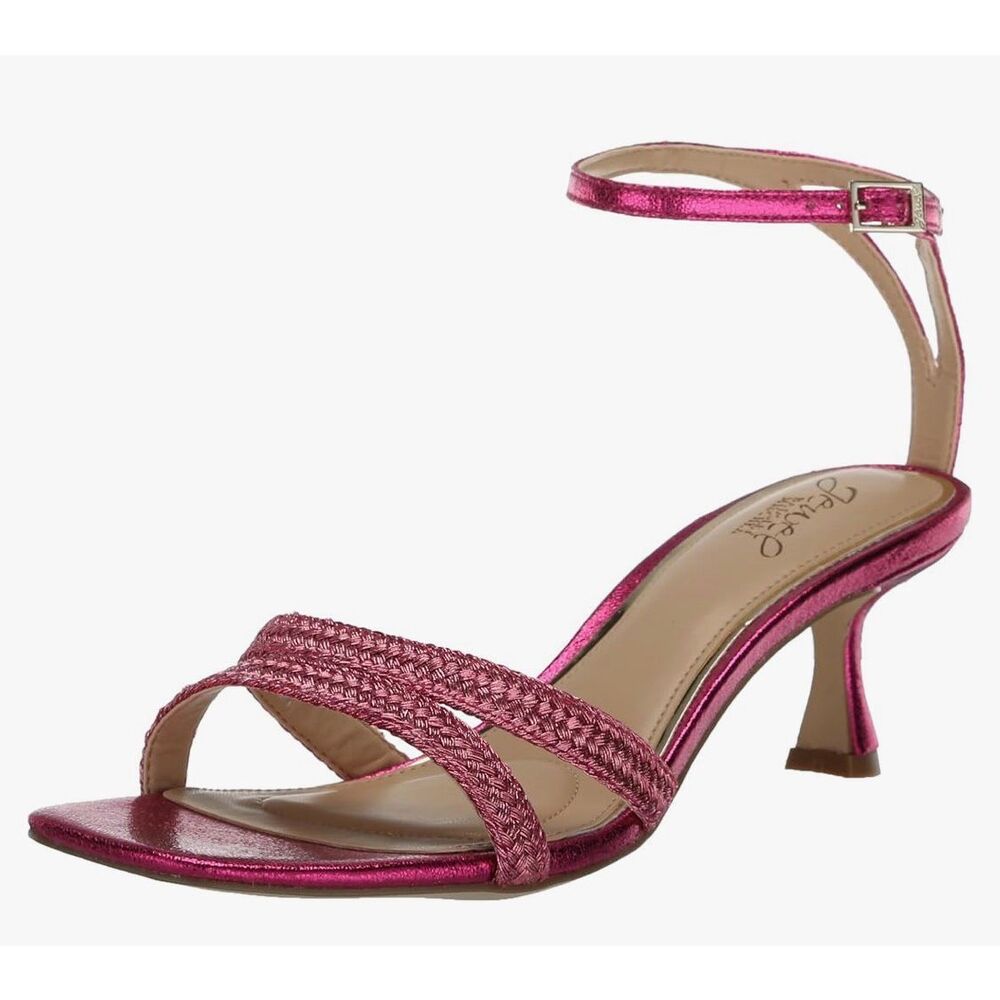 Jewel Badgley Mischka Hayzel Metallic Kitten Heel Sandal Size 5.5 NWT